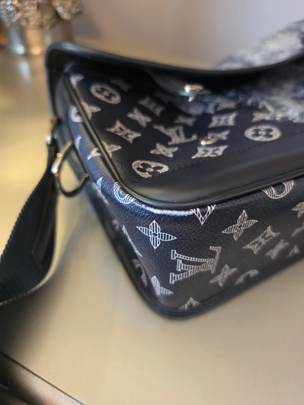 Louis Vuitton Men’s Navy Monogram Messenger Savane Bag with Lion Print M64248